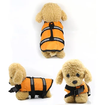 Šunų Gyvenimo Striukė Pet Saugaus Plaukimo Liemenė Reguliuojama Atspindintis maudymosi kostiumėlį Drabužius XS-XL Lauko Pet Plaukti Safty Marškinėliai Striukė