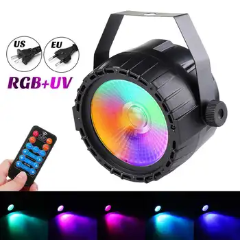 30W RGB +UV LED Scenos Šviesos su Nuotolinio COB Siena Plovimo Efektas DMX 512 Multi-mode Kontrolės DJ Baras Šalies 90-240V MUMS/ES Plug