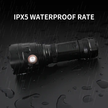 Super Galingas XHP90 LED Žibintuvėlis XHP50 Taktinis Žibintuvėlis USB Įkrovimo Linterna Vandeniui Lempos Itin Ryškių Žibintų Kempingas