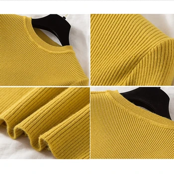 2020 atsitiktinis o-kaklo pagrindinius rudens ir žiemos Plonas Džemperis Moterims Kietas Megztiniai megztinis Puloveriai) su ilgomis Rankovėmis, Minkšta moterų Megztinis viršų