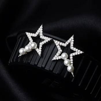 S925 sidabro auskarai, Star dygliuotos auskarai, Valentino dienos dovanų bižuterijos Stud Auskarai,