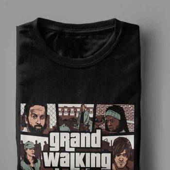 Grand Walking Dead The Walking Dead TWD Vyrų T Shirts, Juokingi Marškinėliai, Sporto Įgulos Kaklo Marškinėliai Premium Medvilnės Atspausdinti Drabužiai