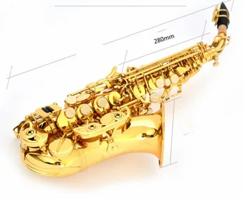 2020 m. visiškai Naujas, Sopranas Saksofonas, Lenktas Kaklas Lako Aukso Žalvario Įstaiga Aukštos Kokybės Muzikos Instrumentai su Kandiklio