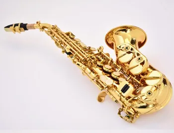 2020 m. visiškai Naujas, Sopranas Saksofonas, Lenktas Kaklas Lako Aukso Žalvario Įstaiga Aukštos Kokybės Muzikos Instrumentai su Kandiklio
