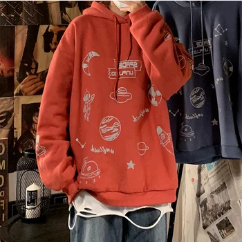 Negabaritinių puloveris harajuku hoodies plius dydis žiemos spausdinti ilgomis rankovėmis drabužius palaidinukė moterų korėjos stiliaus streetwear viršūnes naujas