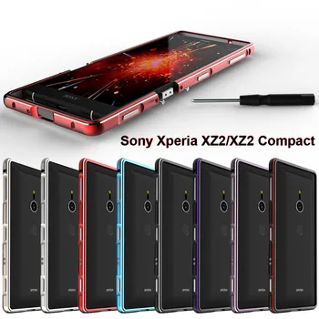 Sony Xperia XZ2 Atveju Kompaktiškas Padengti Prabanga Aliuminio Lydinio Protecror Bamperis Metalo Rėmas Funda