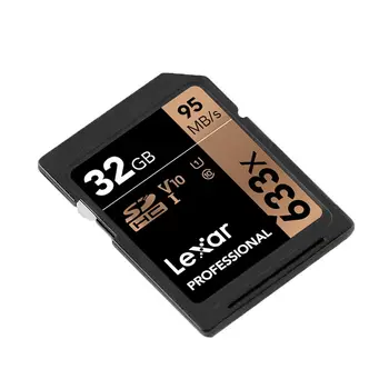 Lexar SD Kortelė 32 GB Originali 95MB/s 633x flash kortelė SDHC U1 Class 10 Atminties Kortelę sd cartao de memoria Už DSLR HD video 3d plokštė