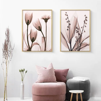 Šiaurės Drobės Tapybos Gėlės Plakatą, Pink Gėlių Sienos Menas Spausdinti Derliaus Kambarį Dekoratyvinės Sienų Nuotraukas, Namų Dekoro