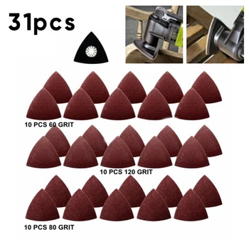 30pcs Šlifavimo Popieriaus +1X Trikampio formos Šlifavimo Padas Virpesių Multi Galios Įrankis