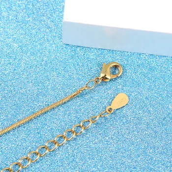925 sterlingas sidabro mados 24K geltonojo aukso gyvatė grandinės ponios'necklaces juvelyriniai dirbiniai didmeninė pigūs lašas laivybos