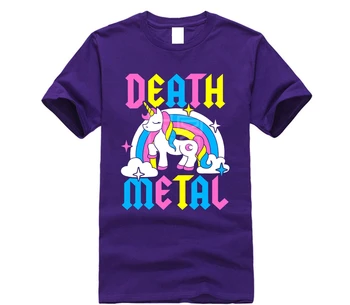 Prekės vyrų marškinėliai Juokinga Death Metalo Vienaragis Mielas Roko Muzikos grupės Meilužis Marškinėliai