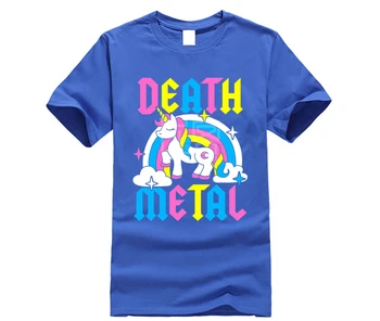 Prekės vyrų marškinėliai Juokinga Death Metalo Vienaragis Mielas Roko Muzikos grupės Meilužis Marškinėliai