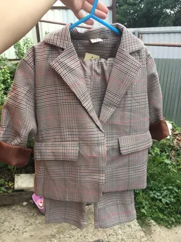 2021 kūdikių pavasario rudens drabužiai vaikams, drabužiai nustatyti pledas striukė+kelnės 2pieces vaikai tracksuit merginos komplektus nustatyti kostiumas