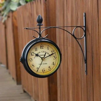 Europos Stiliaus Dvipusis Sieninis Laikrodis Kūrybos Klasikiniai Laikrodžiai Nespalvoti Kambarį Retro Stiliaus Sienos Žiūrėti Namų Dekoro