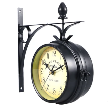 Europos Stiliaus Dvipusis Sieninis Laikrodis Kūrybos Klasikiniai Laikrodžiai Nespalvoti Kambarį Retro Stiliaus Sienos Žiūrėti Namų Dekoro