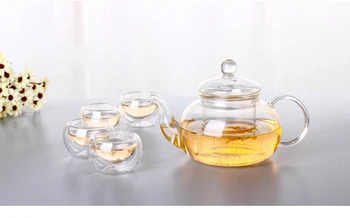 Aukštos kokybės Karščiui Atsparus Stiklas, arbatinukas,Praktinių Butelis Gėlių Arbatos Puodelio Stiklo Arbatinukas su Arbata Infuser Lapų Vaistažolių Kavos