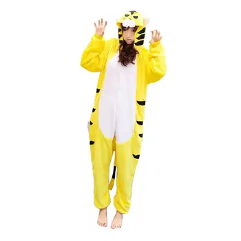 Anime Gyvūnų Tigro Kostiumas Pižama Cosplay Visi jumpsuit Suaugusių Moterų, Vyrų Onesie Pižamos Šalis Suknelė