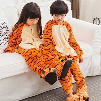 Anime Gyvūnų Tigro Kostiumas Pižama Cosplay Visi jumpsuit Suaugusių Moterų, Vyrų Onesie Pižamos Šalis Suknelė
