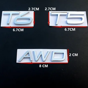 Automobilių 3D metalo RDESIGN T5 T6 Emblemų Ženklelis grotelės AWD lipdukai automobilio stilius 