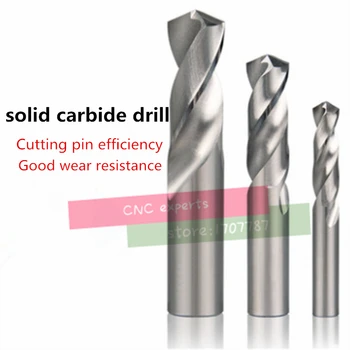 10VNT 0,6 mm-3.0 mm Grąžtas Karbidu Twist Drill Bit CNC Tiesiu Kotu Spiralinis Grąžtas Vieninkariai Elektros Įrankiai, Metalo Gręžimas (1/2/3mm)