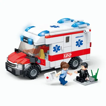 Naujas Miesto Greitosios Medicinos Gelbėjimo Sraigtasparnis Avarinis gaisrinis Sunkvežimis Statybinių Blokų Rinkinius Plytų Švietimo Žaislai Vaikams dovanų