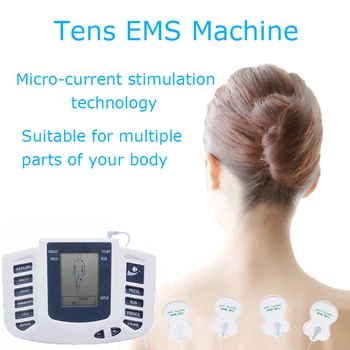 Elektroninių Dešimtis EMS Raumenų Stimuliatorius Impulso Akupunktūra, Masažas, skirtas Nugaros, Kaklo Full Body Massager 16 Pagalvėlės rusų/anglų