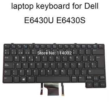 Nešiojamojo kompiuterio klaviatūra su foniniu apšvietimu, skirtą Dell E6430U E6430S SP ispanijos didžiąsias juodos klaviatūros, mobiliųjų žymiklį 0DHXX7 V136425AK1 originalas