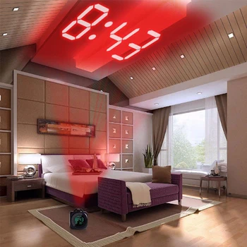 LCD Projekcija LED Ekranas, Laikas, Skaitmeninis Laikrodis-Žadintuvas Kalbėti Balso pranešimą Termometras Atidėjimo Funkcija Stalas