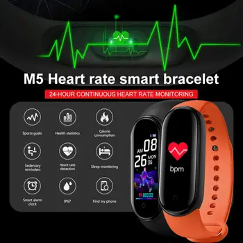 M5 Išmaniųjų Laikrodžių Apyrankės Širdies ritmo Monitorius Fitness Tracker Miego Stebėjimo Vandeniui 