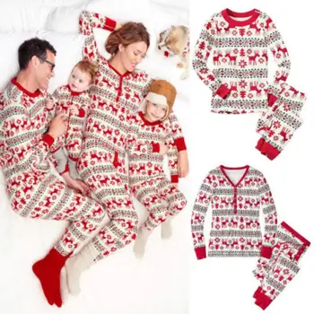 2020 Kalėdos Suaugusiųjų Vaikų Pižamos naktiniai drabužiai Tėvas, Motina, Dukra, Sūnus Atitikimo Komplektus Atrodo Šeimos Atitikimo Komplektus Vaikų Medžiaga