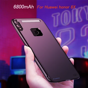 Naujas 6800mAh Galia Banko Baterijos Kroviklis Atveju Huawei honor 8X Atveju Išorės Atsarginė Baterija Dangtelis garbę 8X Baterija Atveju