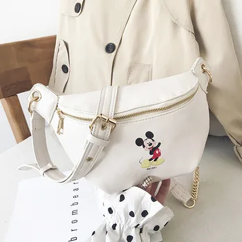 Disney Mickey mouselady krepšys moterų pečių maišą minne Juosmens pack krūtinės krepšys