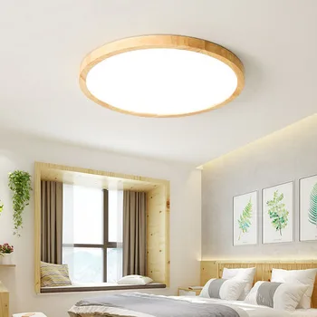 Modernus Nordic Rankomis Megzti LED Lubų Lempos didelio 5cm ultra-plonas Medienos Lubų dega Gyvenamasis Kambarys su Virtuve, Palėpėje Miegamasis