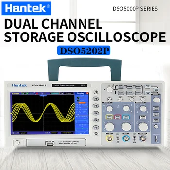 Hantek DSO5202P Skaitmeninis Oscilloscope 200MHz 2Channels 1GSa/s Realaus Laiko Sample Rate USB осциллограф 7 Colių osciloscopio hantek