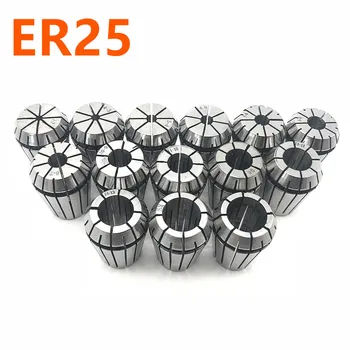 16PCS aukštos kokybės elastinga griebtuvas ER25 (1mm-16mm) CNC graviravimo mašina variklio veleno priemonė ultra-tikslumo griebtuvas ER25