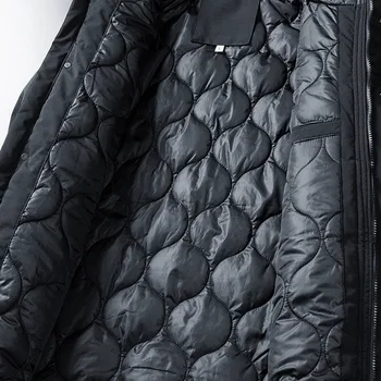 Nauji vyriški storas žieminis paltas medvilnės kailis 140 kg medvilnės drabužių ir trąšų XL šiltos žiemos gobtuvu medvilnės striukė 8x banga riebalų