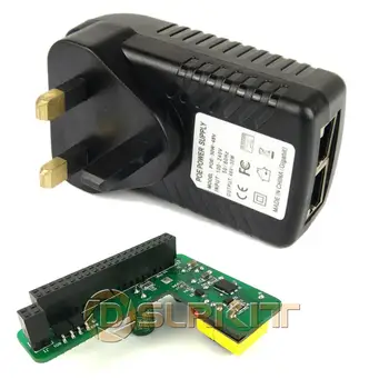 DSLRKIT Gigabit Aviečių Pi 4 4B 3B+ 3B Plius PoE Kit (HAT+ purkštukas (benzinas) Power Over Ethernet