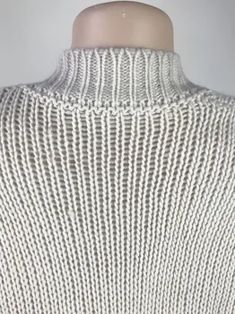 2020 m. Rudens Žiemos Moterys Storio Negabaritinių Outwear ilgomis Rankovėmis Laisvas Megztinis Vidutinio ilgio, Stora Linija Mezgimo Ponios susagstomi megztiniai Megztinis