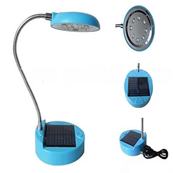 8LED Saulės energija Varomas Energijos Taupymo Mini Stalo Lempa USB Įkrovimo Šviesus Dėvėti, Atsparus Sulankstomas Reguliuojamas Gooseneck Lovos