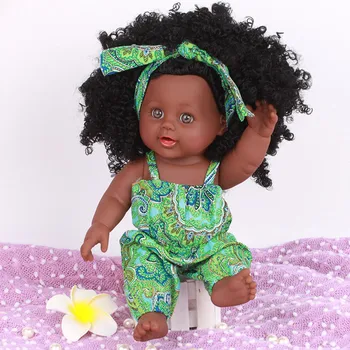 COMPUDA Juoda Mergina Lėlės Afrikos Amerikos Žaisti Lėlės Tikroviška 12 colių Kūdikių Žaisti Lėlėmis