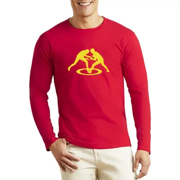 Naujas Cool Tee Shirt Mens Imtynių Varžybos Atspausdintas T-Shirt Vyras Atsitiktinis Ilgomis Rankovėmis Vatos Pagaliukai
