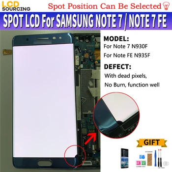 AMOLED skystųjų kristalų (LCD Samsung Galaxy Note 7 LCD Ekranas Jutiklinis Ekranas skaitmeninis keitiklis Asamblėjos Samsung note 7 FE lcd Pakeisti ekrano Defektas