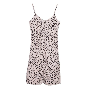 MnoeRffi Y2K Spageti Dirželis Leopard Cami Suknelės, Elegantiškos Derliaus Vasarą-line Mini Suknelės Punk Šalis Suknelė Moterims Strappy Suknelė