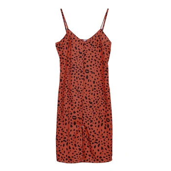 MnoeRffi Y2K Spageti Dirželis Leopard Cami Suknelės, Elegantiškos Derliaus Vasarą-line Mini Suknelės Punk Šalis Suknelė Moterims Strappy Suknelė