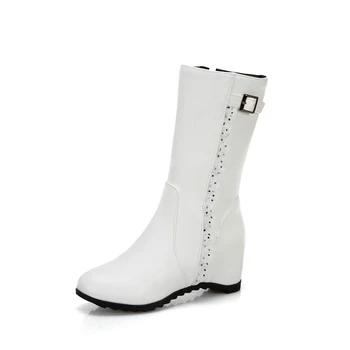 Cresfimix botas de mujer moterų mados saldus rudens vidurio blauzdos batai lady klasikinis baltos spalvos aukštos kokybės žieminiai batai šalies a6600