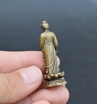 Kinija seiko drožyba Gryno žalvario Sakyamuni Budos mažas statula