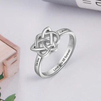 Asmeninį Užsakymą Graviravimas Žiedai Celtics Mazgų Širdies Pažadas Žiedai Moterys Šalis Papuošalų, Dovanų Sužadėtuvių Žiedą