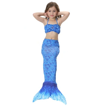 Graži Mergina Vaikų Mergaičių Plaukimo Undinėlės uodegos Monofin Flipper Undinėlės Kostiumu Cosplay Vaikų maudymosi kostiumėlį Fantazijos Bikini Paplūdimys
