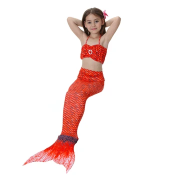 Graži Mergina Vaikų Mergaičių Plaukimo Undinėlės uodegos Monofin Flipper Undinėlės Kostiumu Cosplay Vaikų maudymosi kostiumėlį Fantazijos Bikini Paplūdimys