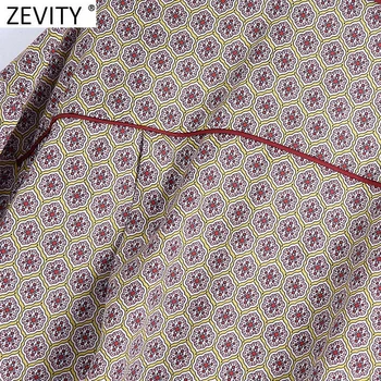 Zevity Naujas Moterų Derliaus Totem Gėlių Spausdinti Atsitiktinis Palaidinė Retro Office Ponios ilgomis Rankovėmis Verslo Marškiniai, Elegantiškos Blusas Viršūnes LS7329